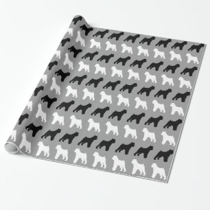 Brüsseler Griffon Silhouetten Muster Geschenkpapier