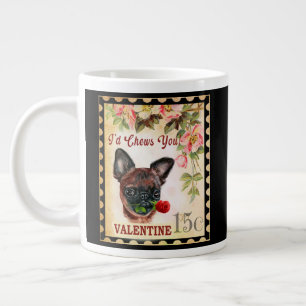 Brüsseler Griffon Vintage Valentinstag Hund mit Ro Jumbo-Tasse