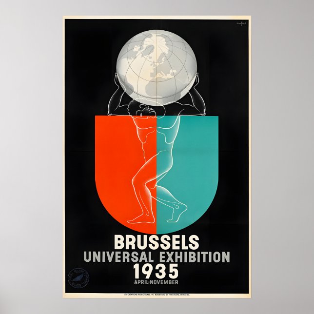 Brussels Belgian - Vintage 1935 Expo Travel Poster (Vorne)