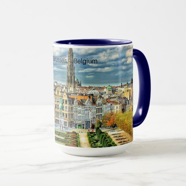 Brussels, Belgium cityscape photo Tasse (VorderseiteRechts)