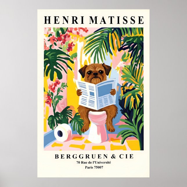 Brussels Griffon Bathroom Matisse Style Dog on Poster (Vorne)
