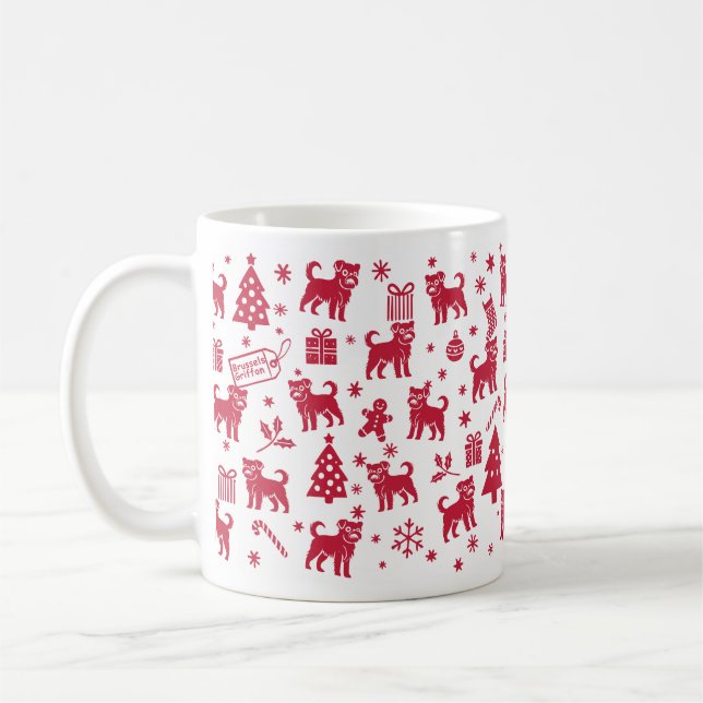 Brussels Griffon Christmas Design Kaffeetasse (Links)