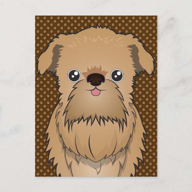 Brussels Griffon Dog Cartoon Paws Postkarte (Vorderseite)