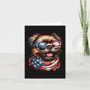 Brussels Griffon Dog Lover US Flag 4. Juli Pat Karte