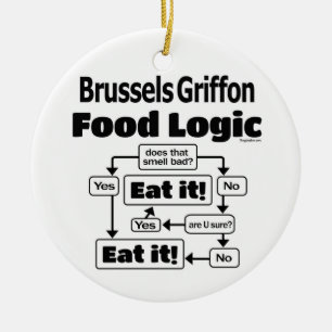Brussels Griffon Food Logic Keramik Ornament