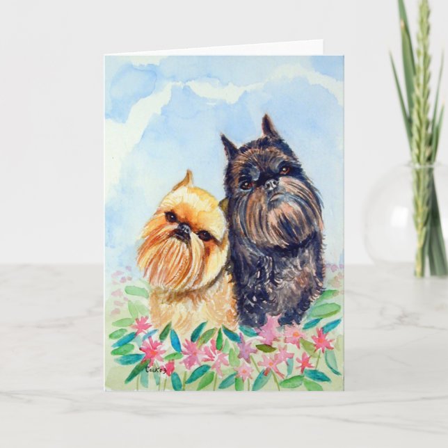 Brussels Griffon Greeting Cards Karte (Vorderseite)