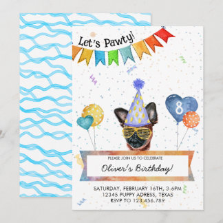 Brussels Griffon Lasse Pawty Dog Birthday Party Einladung