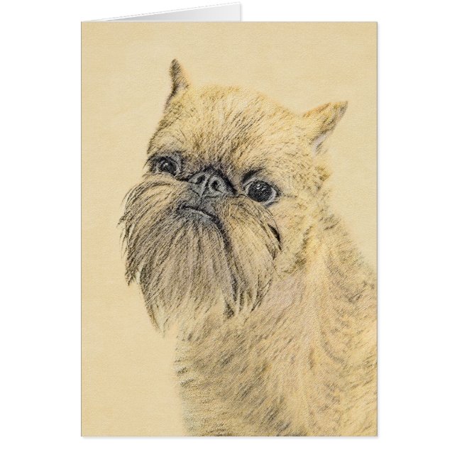 Brussels Griffon Painting - Niedliche Hundekunst (Vorne)