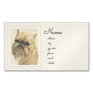 Brussels Griffon Painting - Niedliche Hundekunst Magnetische Visitenkarte
