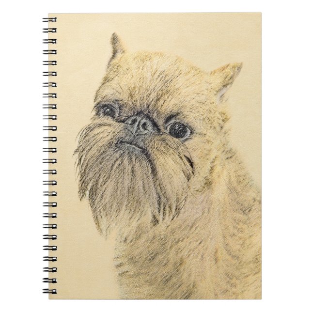 Brussels Griffon Painting - Niedliche Hundekunst Notizblock (Vorderseite)