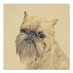 Brussels Griffon Painting - Niedliche Hundekunst Poster