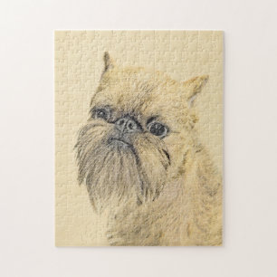 Brussels Griffon Painting - Niedliche Hundekunst Puzzle