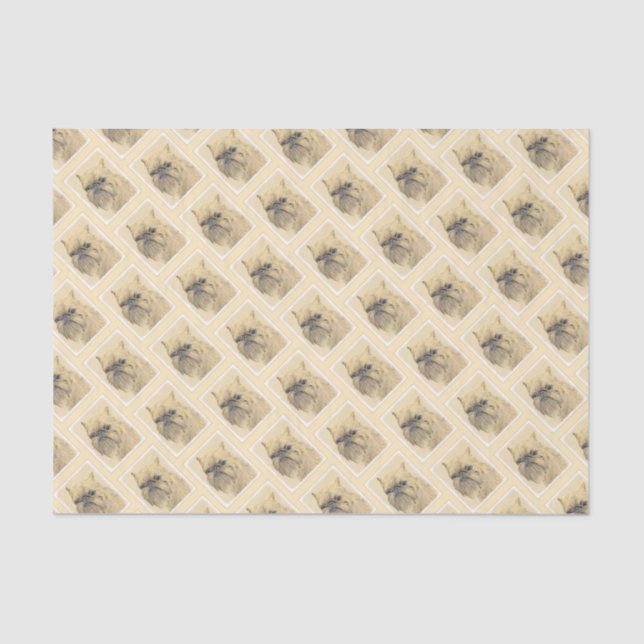 Brussels Griffon Painting - Niedliche Hundekunst Seidenpapier (Vorderseite)