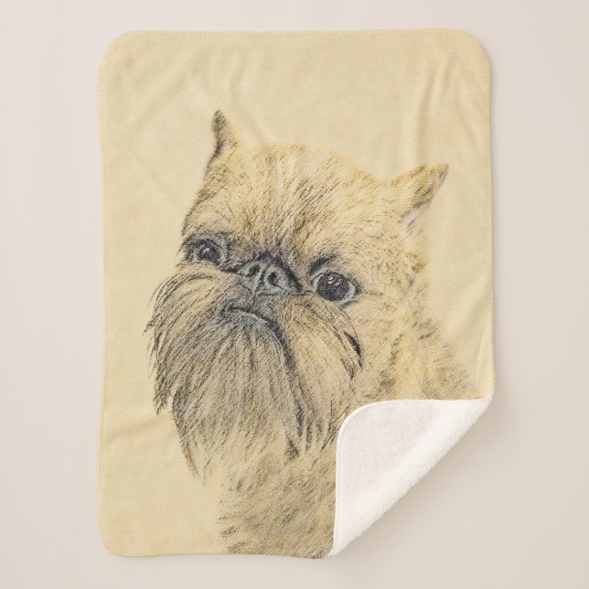 Brussels Griffon Painting - Niedliche Hundekunst Sherpadecke (Vorderseite)