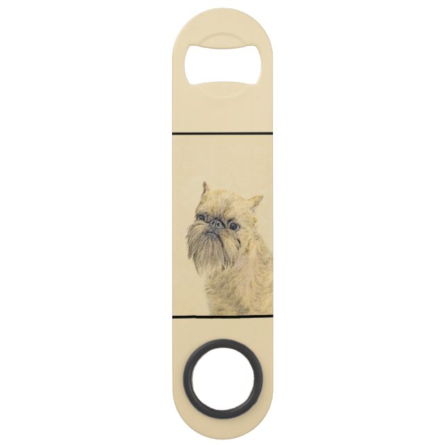 Brussels Griffon Painting - Niedliche Hundekunst Speed Flaschenöffner (Rückseite)