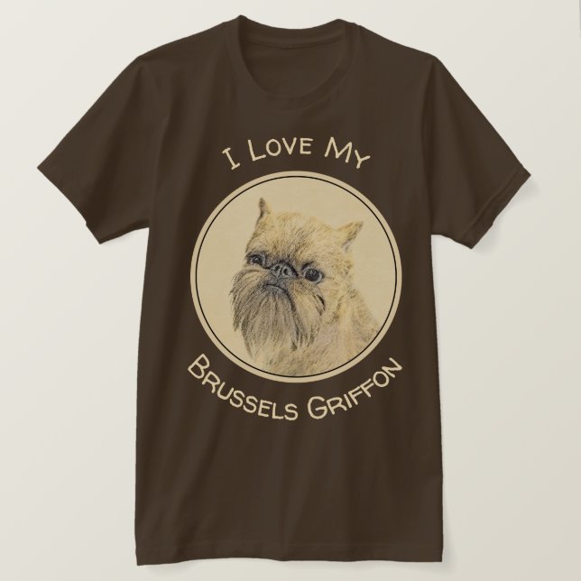 Brussels Griffon Painting - Niedliche Hundekunst T-Shirt (Design vorne)