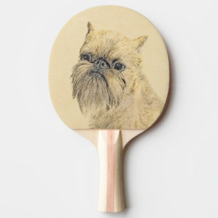 Brussels Griffon Painting - Niedliche Hundekunst Tischtennis Schläger