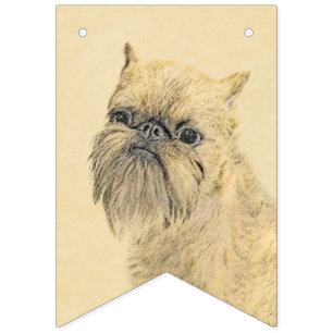 Brussels Griffon Painting - Niedliche Hundekunst Wimpelkette