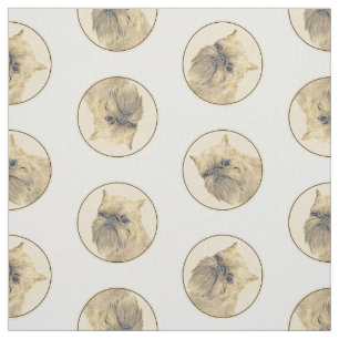 Brussels Griffon Painting Red Rough Niedlich Dog A Stoff