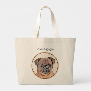 Brussels Griffon Painting Red Smooth Niedlich Dog Jumbo Stoffbeutel