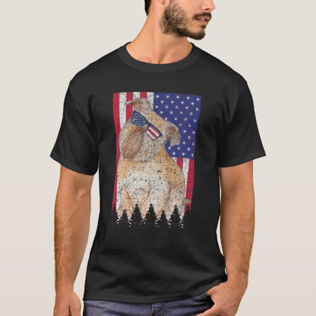Brussels Griffon Patriotic Dog USA Pride American T-Shirt (Vorderseite)