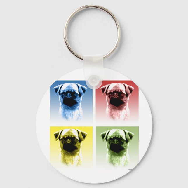 Brussels Griffon Pop Art Schlüsselanhänger (Vorderseite)