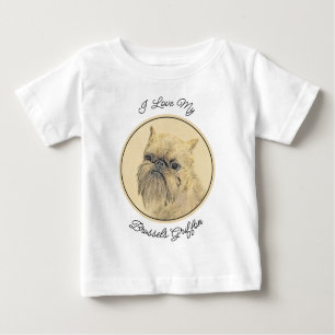 Brussels Griffon Rough Painting - Original Hunde A Baby T-shirt