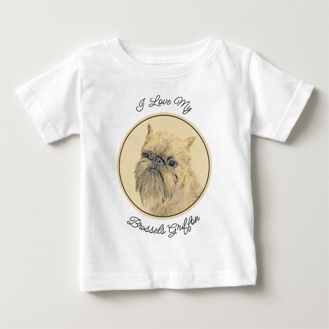 Brussels Griffon Rough Painting - Original Hunde A Baby T-shirt (Vorderseite)