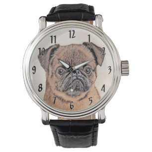 Brussels Griffon Smooth Painting Original Dog Art Armbanduhr