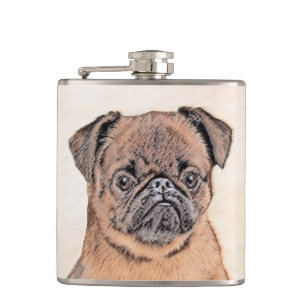 Brussels Griffon Smooth Painting Original Dog Art Flachmann