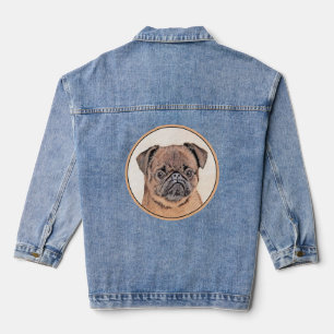 Brussels Griffon Smooth Painting Original Dog Art Jeansjacke