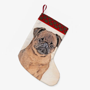 Brussels Griffon Smooth Painting Original Dog Art Kleiner Weihnachtsstrumpf