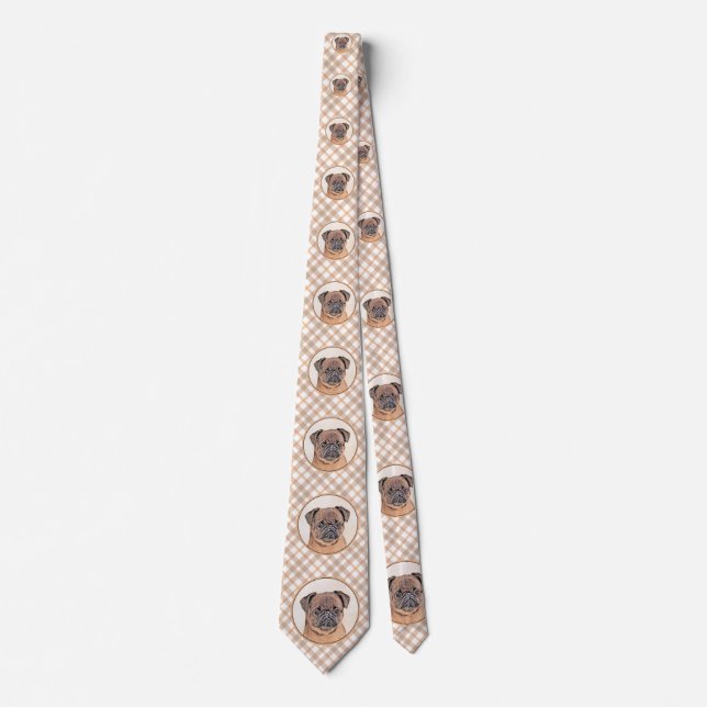 Brussels Griffon Smooth Painting Original Dog Art Krawatte (Vorderseite)