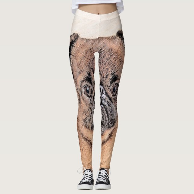 Brussels Griffon Smooth Painting Original Dog Art Leggings (Vorderseite)