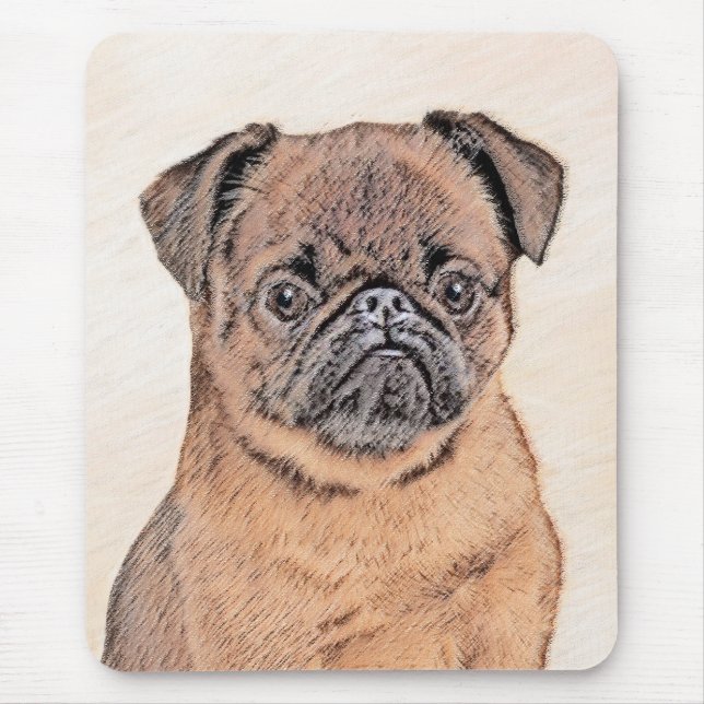 Brussels Griffon Smooth Painting Original Dog Art Mousepad (Vorne)