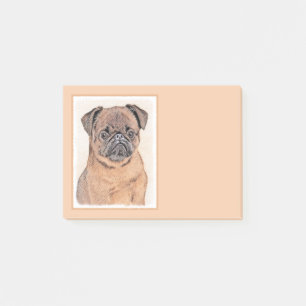 Brussels Griffon Smooth Painting Original Dog Art Post-it Klebezettel