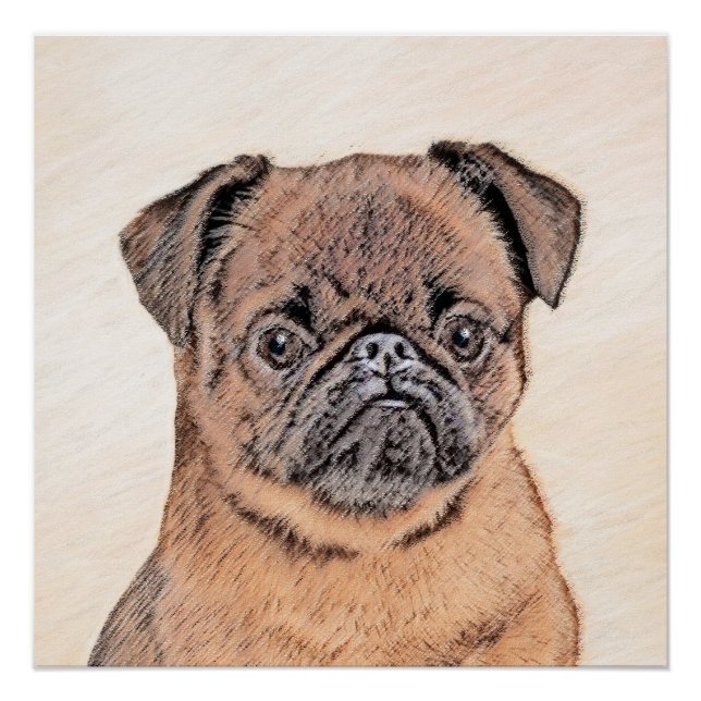 Brussels Griffon Smooth Painting Original Dog Art Poster (Vorderseite)