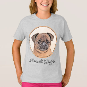 Brussels Griffon Smooth Painting Original Dog Art T-Shirt