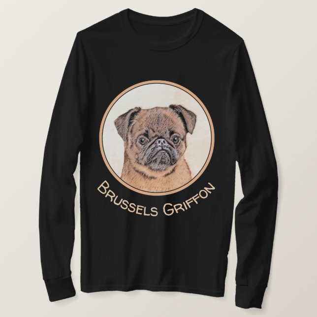 Brussels Griffon Smooth Painting Original Dog Art T-Shirt (Design vorne)