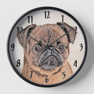 Brussels Griffon Smooth Painting Original Dog Art Uhr