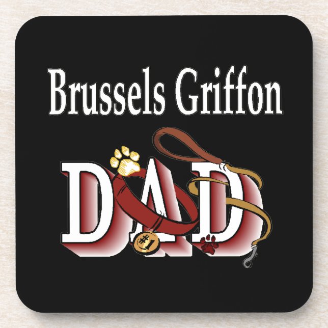 Brussels Griffon Vater Untersetzer (Vorderseite)