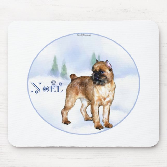 Brussels Griffon Weihnachten Mousepad (Vorne)