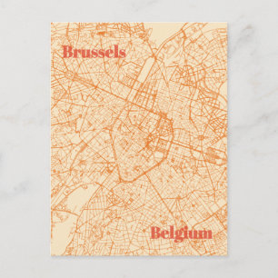 Brussels Map Postkarte