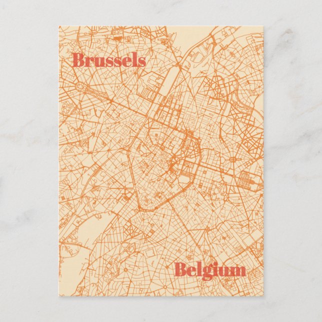 Brussels Map Postkarte (Vorderseite)