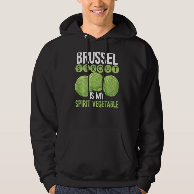Brussels Sprout Is My Spirit Vegetable Backprint V Hoodie (Vorderseite)