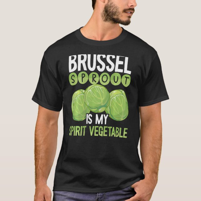 Brussels Sprout Is My Spirit Vegetable Backprint V T-Shirt (Vorderseite)