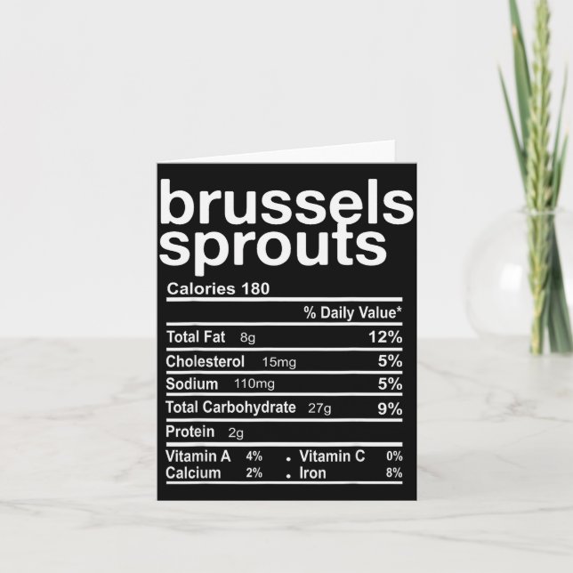 Brussels Sprout Nutrition Facts Funny Thanksgiving Karte (Vorderseite)