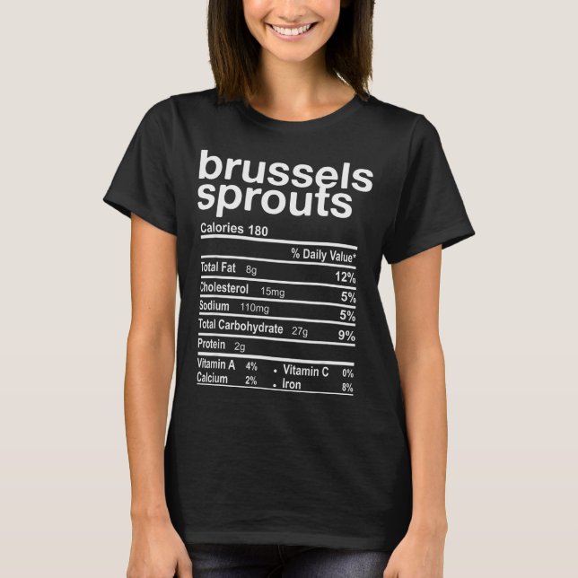 Brussels Sprout Nutrition Facts Funny Thanksgiving T-Shirt (Vorderseite)