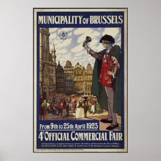Brussels Vintage Travel Poster Ad Retro Prints