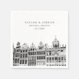 Brussels Wedding Paper Cocktail Napkin Serviette